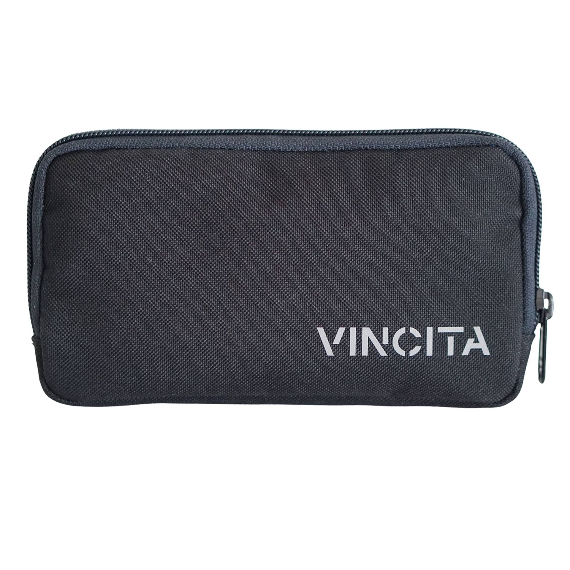 Vincita Essentials Etui – Fahrrad Geldbörse aus robustem 600D Polyester, Schwarze, Wasserabweisende Aufbewahrungstasche – Karten und Telefon von Vincita
