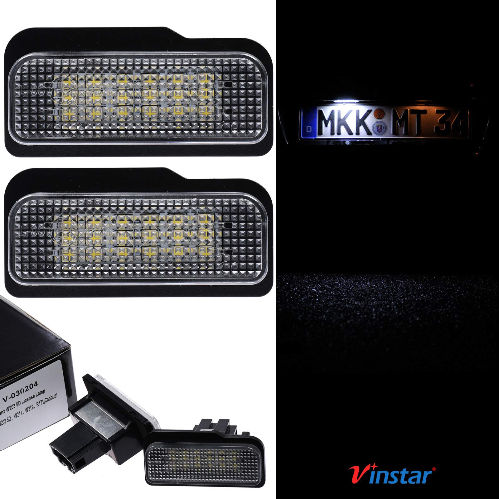 Vinstar LED Kennzeichenbeleuchtung E-geprüft CAN-Bus 18 LEDs je Modul 6000 Kelvin kompatibel mit allen Modellen in der Produktbeschreibung! Vinstar LED Kennzeichenbeleuchtung E-geprüft CAN-Bus 18 LEDs je Modul 6000 Kelvin kompatibel mit allen Modellen in der Produktbeschreibung! von VINSTAR