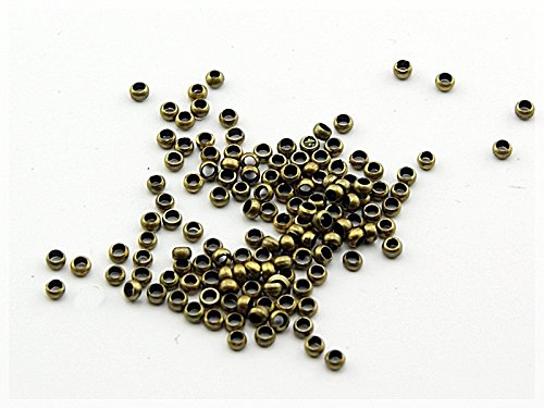 200 Quetschperlen Bronze 2 mm von Vintageparts, DIY-Schmuck von Vintageparts