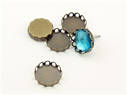 Vintageparts 20 Fassungen für 12 mm Cabochons in antik Bronze, DIY-Schmuck Vintageparts 20 Fassungen für 12 mm Cabochons in antik Bronze, DIY-Schmuck von Vintageparts FACHHANDEL FÜR SCHMUCKZUBEHÖR