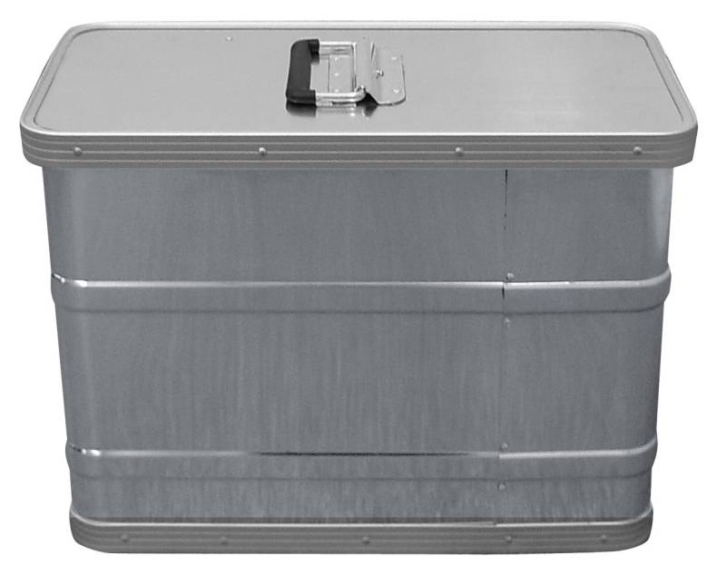 VINTEC 73504 Alukoffer / -Box VT 32 (Universell einsetzbar, Ränder gebördelt, mit abgerundeten Ecken, Deckel mit Fangband), Silber von VINTEC