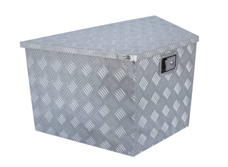 VINTEC 73514 Alu Deichselbox VT 120 (Universell einsetzbar, Handverlötet, selbständiges Öffnen und Offenhalten des Deckels, aus massivem Vollmetall (Alu 1,7 mm)), Silber von VINTEC