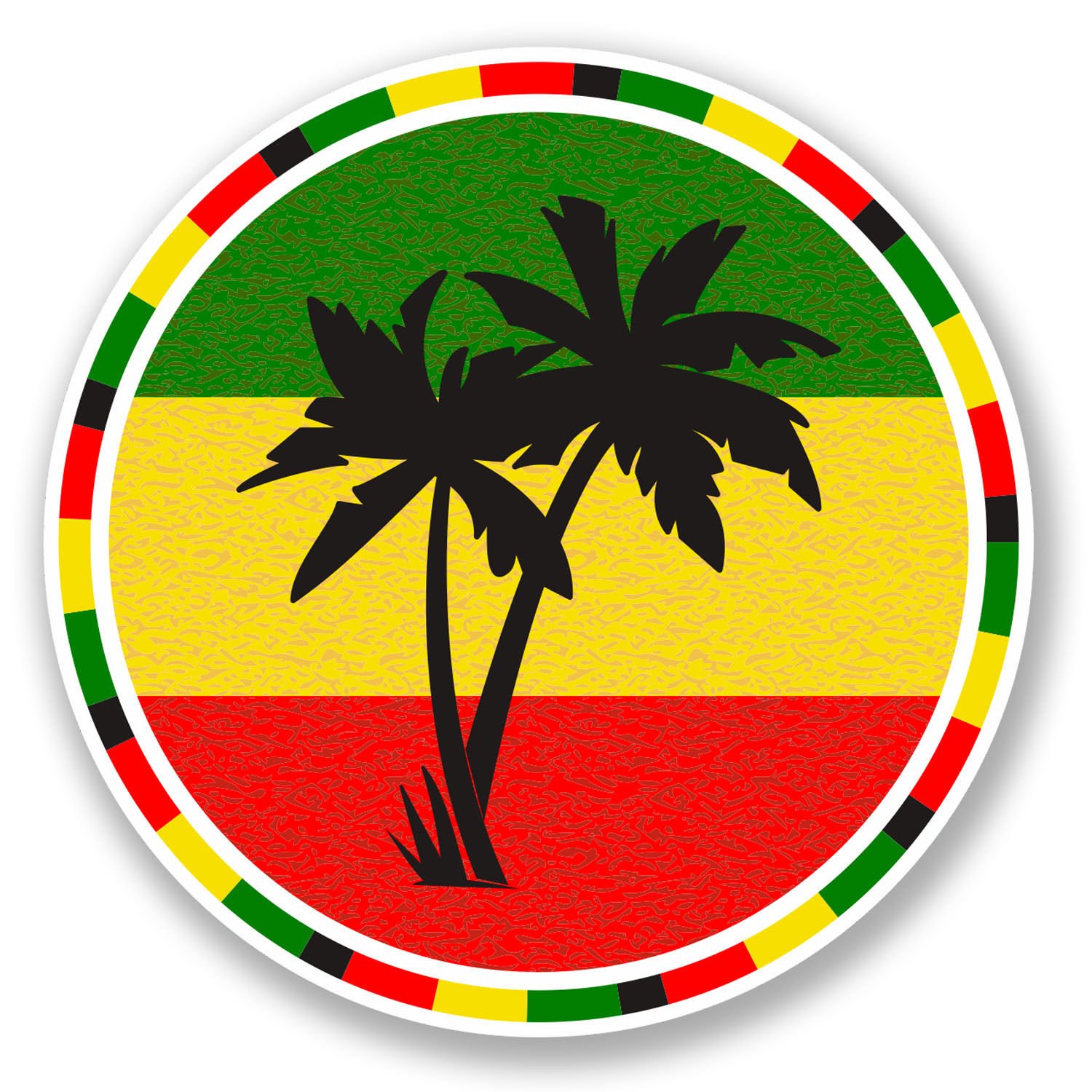2 x Jamaika Rasta Palme Vinyl Aufkleber (jeweils 10 cm x 10 cm) von Vinyl Stickers