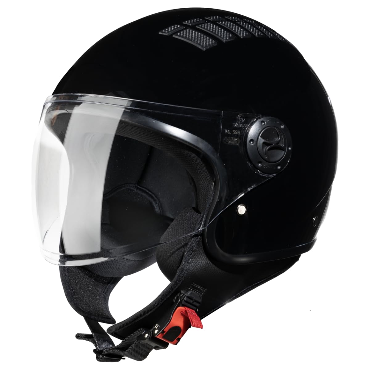 VINZ Como Jethelm mit Visier ECE 22.06 Zertifiziert | Roller Helm Mopedhelm Ideal Für Motoroller & Vespa | Herren und Damen | Komfortabler Motorradhelm XS-XL | Schwarz von Vinz