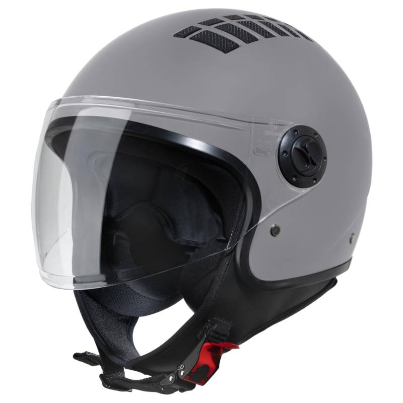 VINZ Como Jethelm mit Visier ECE 22.06 Zertifiziert | Roller Helm Mopedhelm Für Motoroller & Vespa | Herren & Damen | Motorradhelm in XS-XL | Erhältlich in 4 Farben - Titanium von Vinz