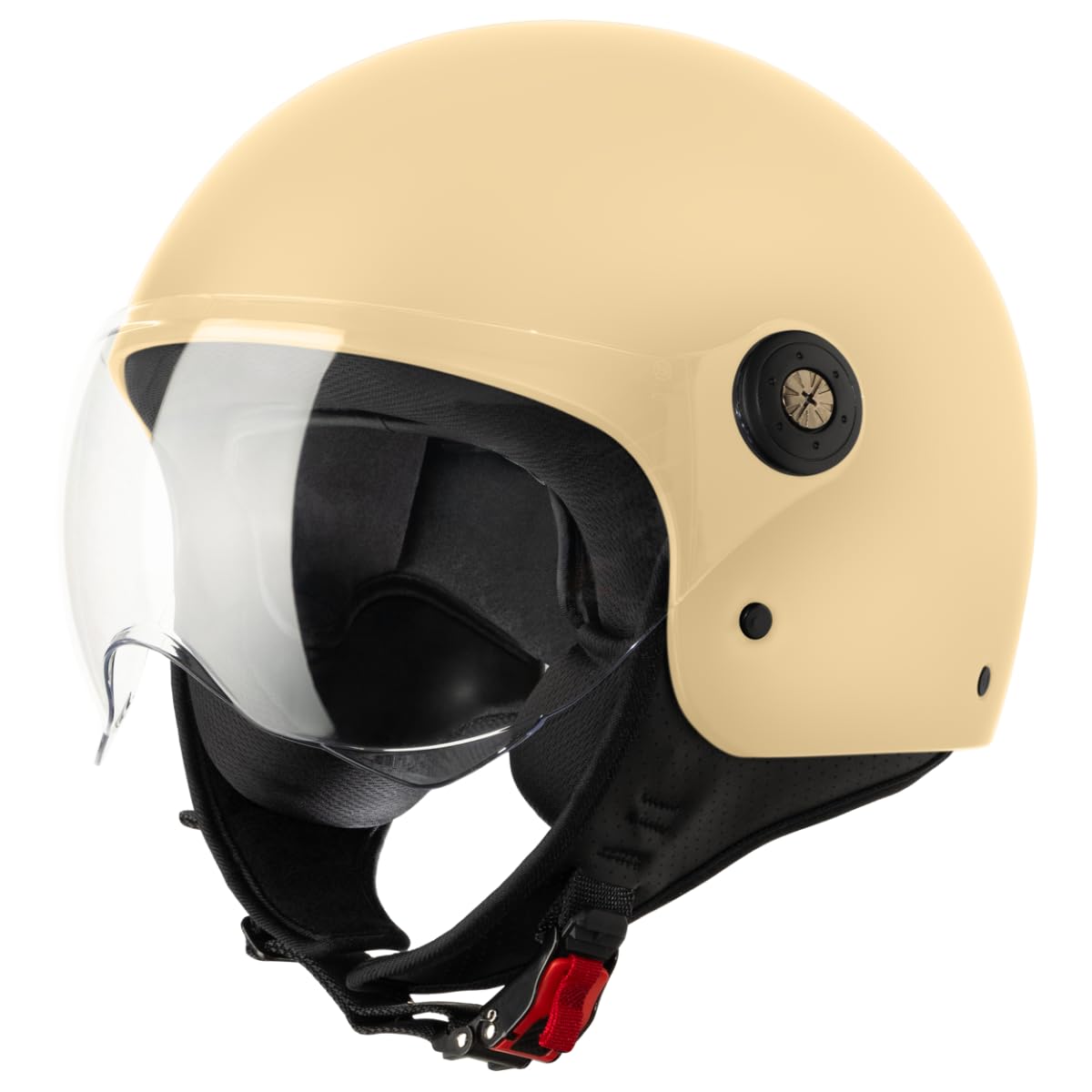 VINZ Duoro Roller Helm Jet Helm Mopedhelm Herren und Damen | in Gr. XS-XXL | Jethelm mit Visier | ECE 22.06 Zertifiziert | Motorradhelm | Creme von Vinz