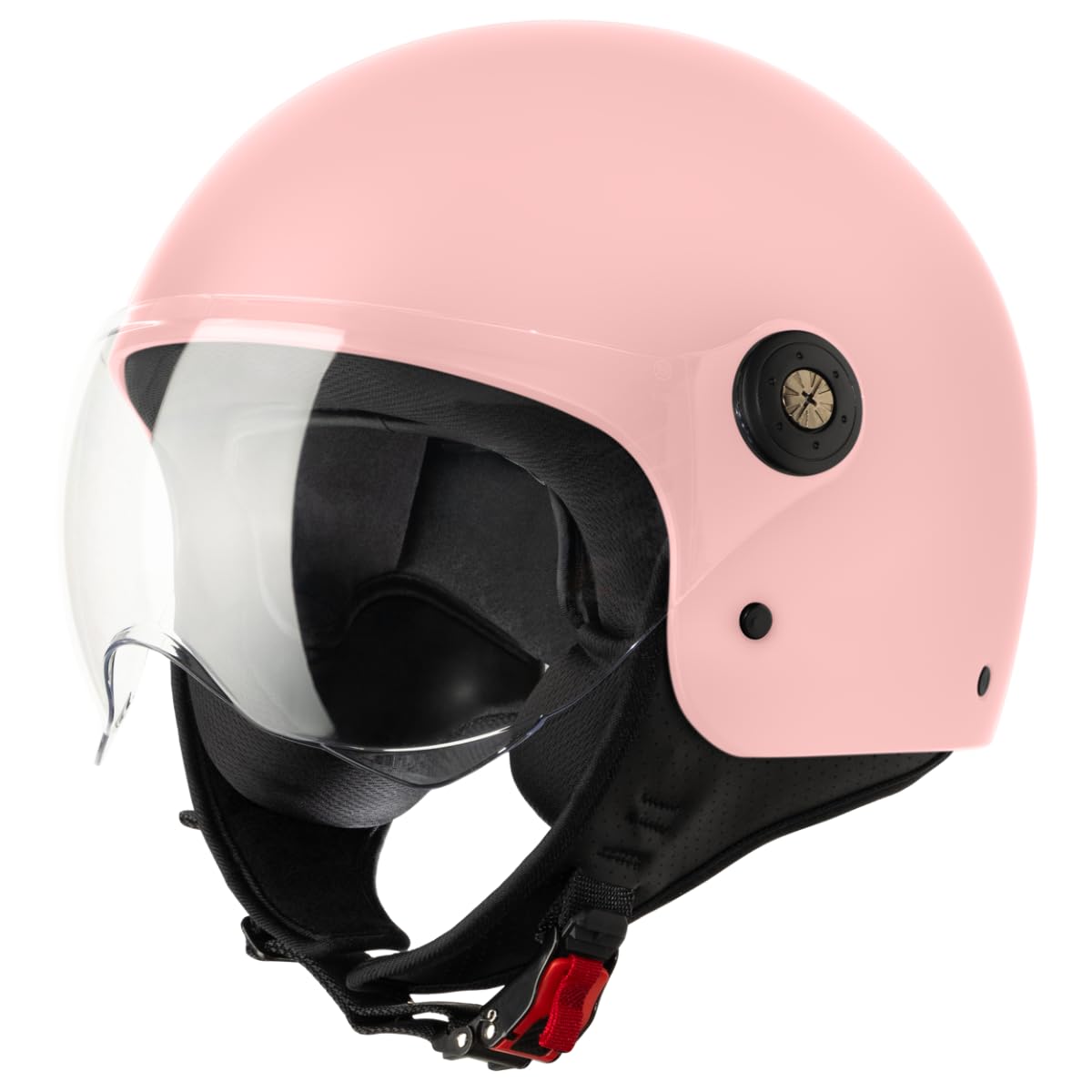 VINZ Duoro Roller Helm Jet Helm Mopedhelm Herren und Damen | in Gr. XS-XXL | Jethelm mit Visier | ECE 22.06 Zertifiziert | Motorradhelm | Rosa von Vinz