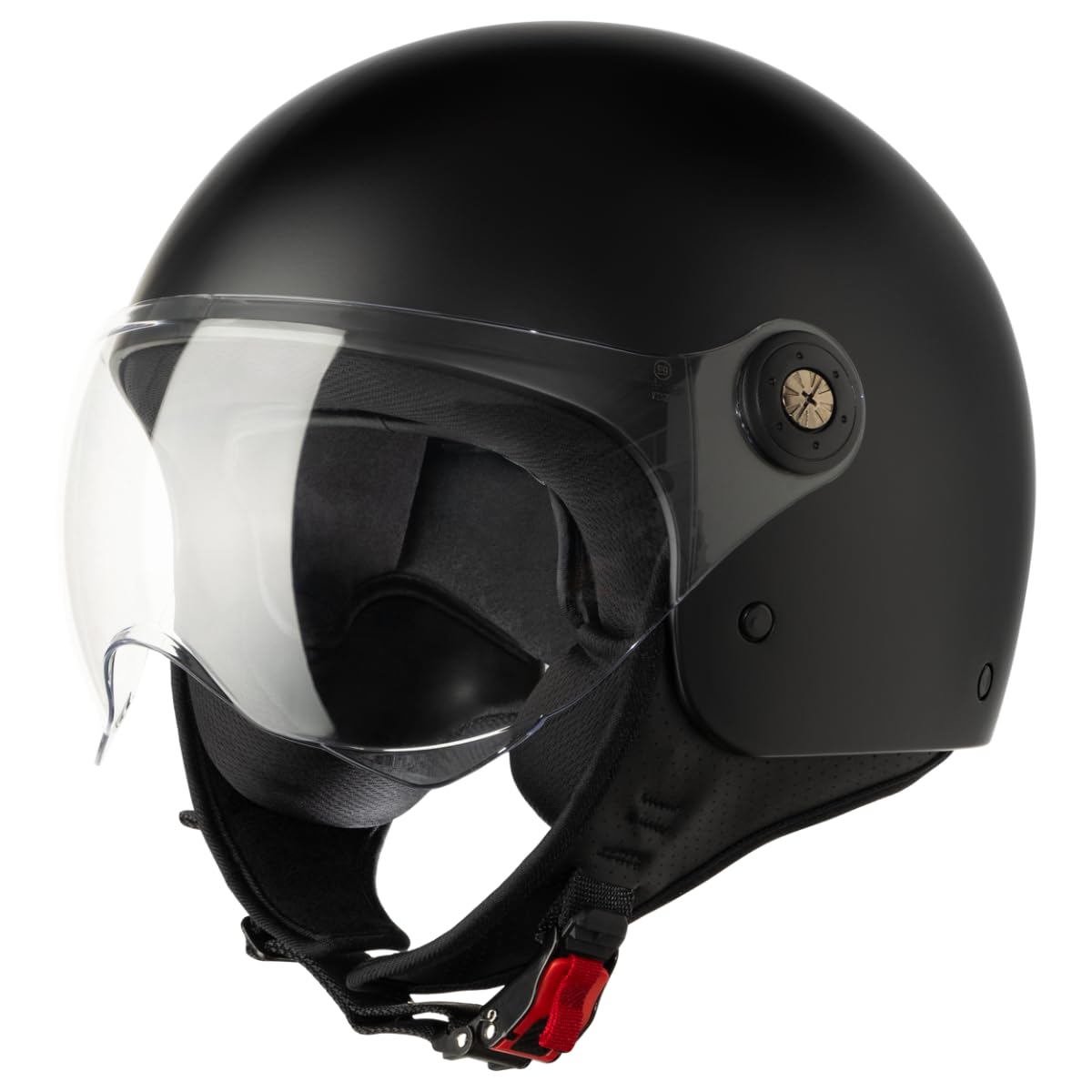 VINZ Duoro Roller Helm Jet Helm Mopedhelm Herren und Damen | in Gr. XS-XXL | Jethelm mit Visier | ECE 22.06 Zertifiziert | Motorradhelm | Schwarz Matt von Vinz