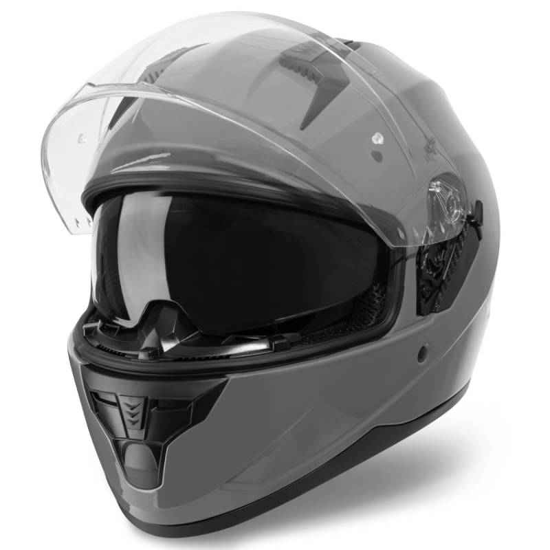 VINZ Kennet Integralhelm mit Sonnenblende | Motorrad Helm Vollvisierhelm Mopedhelm ECE 22.06 | Motorradhelm Full-Face Helme | für Damen & Herren | In Gr. XS-XXL - Nardo Grey von Vinz