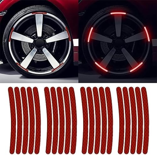 20 Stück Auto Radnabe Reflektierende Aufkleber, Felge Streifen Aufkleber, Universal Auto Motorrad Rad Nadelstreifen Aufkleber, Nacht Sicherheit Dekoration Streifen Anti-Scratch Felgen Aufkleber (Rot) 20 Stück Auto Radnabe Reflektierende Aufkleber, Felge Streifen Aufkleber, Universal Auto Motorrad Rad Nadelstreifen Aufkleber, Nacht Sicherheit Dekoration Streifen Anti-Scratch Felgen Aufkleber (Rot) von Viojrlly