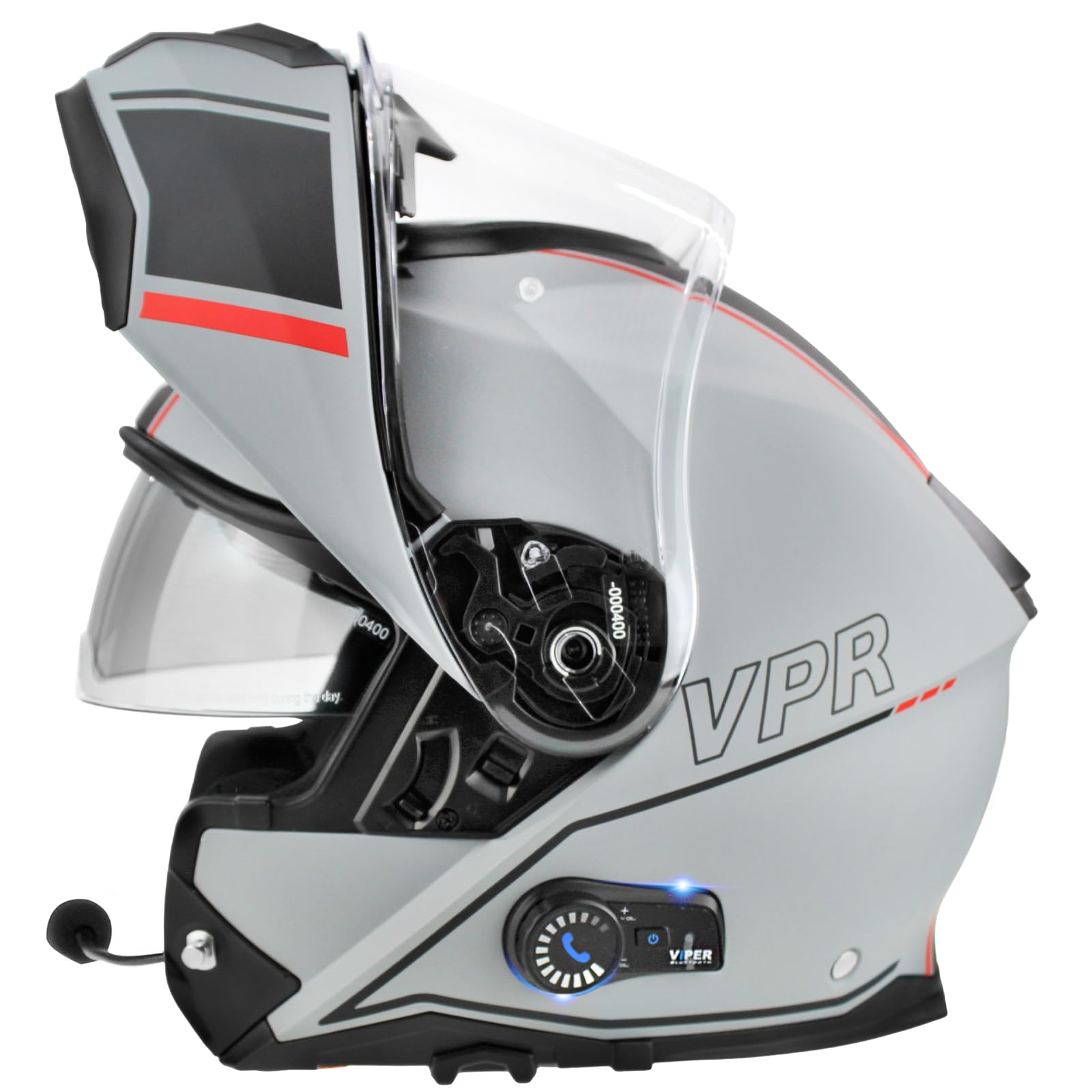 ViPER RSV191 Blinc Bluetooth Flip Up Motorbike Helmet Scooter Touring Sport ACU Approved Helmet -Vision Meteor Grey - Vision Meteor Grey - XL (61-62 cm) von Viper