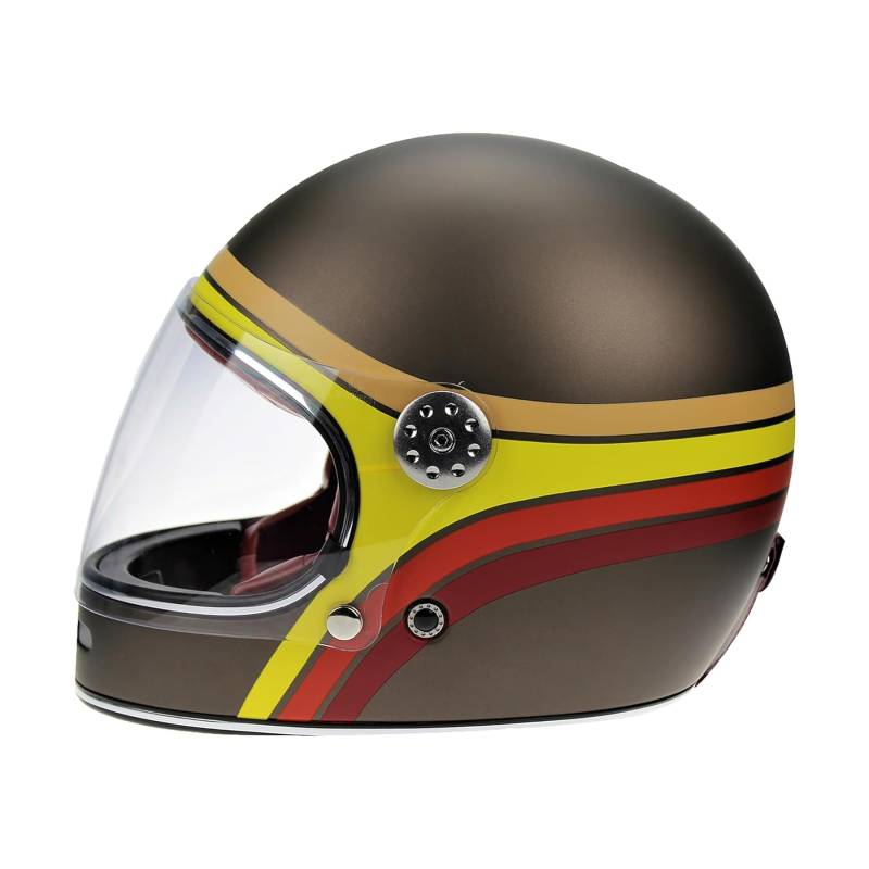 Viper F656 Rust Stripe Motorcycle Helmet Retro Vintage 70's Bike Scooter Protection Wear XL (61-62 CM) - Bronze - XL von Viper