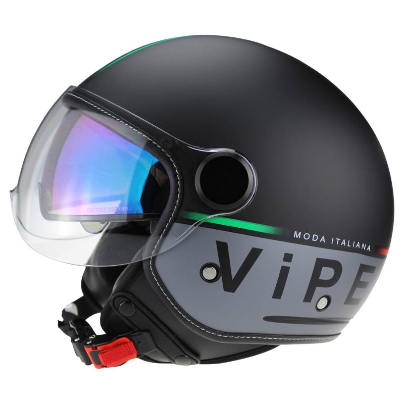 Viper RSV19 Open Face Motorbike Helmet - Scooter Motorcycle Crash Jet Helmet for Men Women with Sun Visor - Electric Bike & Road Bike Road Legal ECE 22.06 Approved Motorbike Helmets von Viper