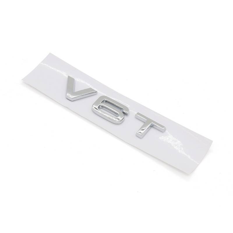 Vipih-Eu Emblem-Abzeichen-Aufkleber, V6T-Emblem-Abzeichen Passend Für Au-di A1 A3 A4 A5 A6 A7 Q3 Q5 Q7 S6 S7 S8 S4 Sq5 Chrom von Vipih