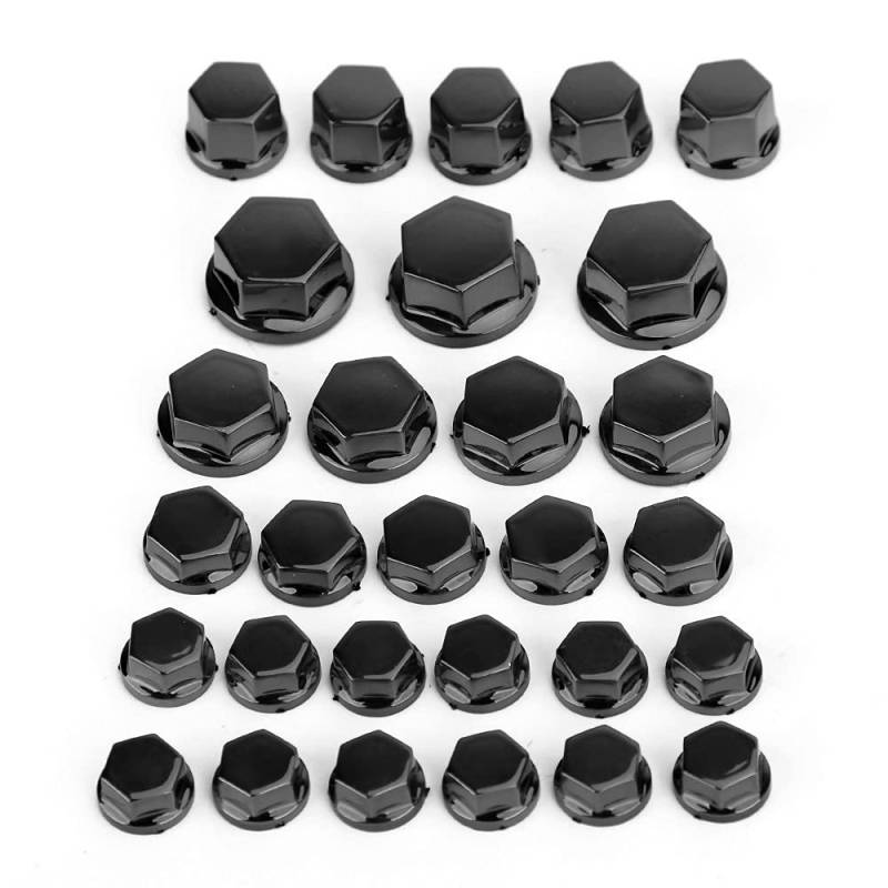 Vipih-Eu Schraubenabdeckungen, Motorrad Innensechskant Schraubenabdeckungen Schraubenmuttern Kappen Für Roller Moped（30Pcs） Schwarz von Vipih