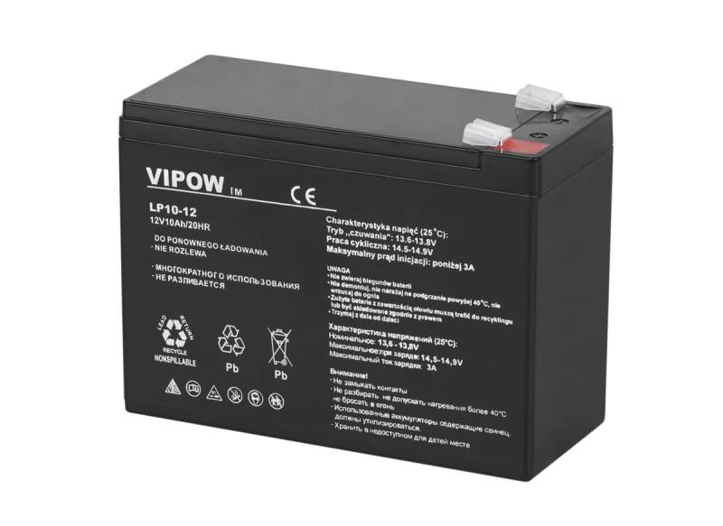 Vipow Blei Akku Industrieakku, wartungsfrei 12V 10Ah (BAT0215) von VIPOW