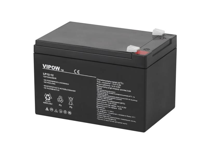 Vipow Blei Akku Industrieakku, wartungsfrei 12V 12Ah (BAT0216) von Vipow