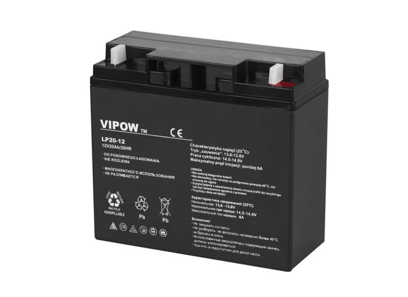 Vipow Blei Akku Industrieakku, wartungsfrei 12V 20Ah (BAT0218) von VIPOW