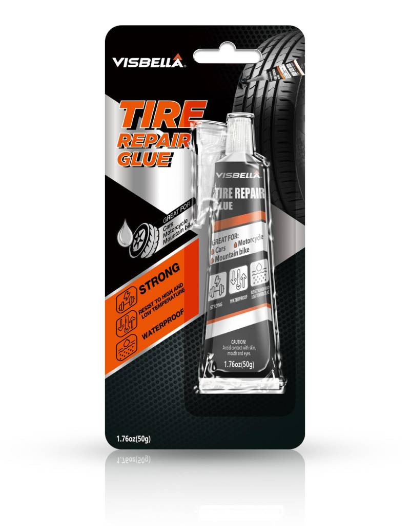 Visbella Reifenreparaturkleber, Reifenkleber, Reifenreparatur Kleber, sofortige Reparatur von Reifenkratzern, Reifendichtmittel Auto, Fahrrad/Motorrad/Autoreifen-Reparaturset 50g von Visbella