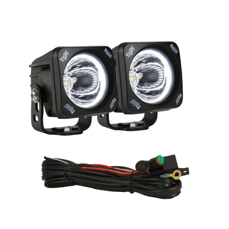 Vision X Lighting VIS-XILOPH115KIT Xil-OPH115KIT - Optimus Quadrat Kit SERIES - LED Fernscheinwerfer- Halo Standlicht - 2x1 LED 10W - 2104 LM - E-Mark von Vision X