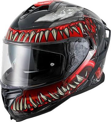 Vito Presto Monster, Integralhelm - Schwarz/Grau/Rot - XXL von Vito