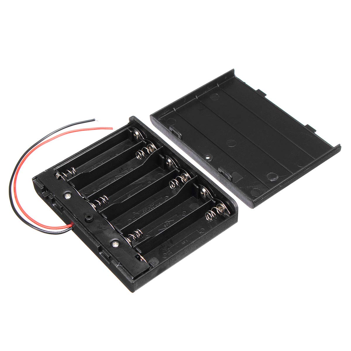 Viviance 9V 6X Aa Battery Holder Case Box Storage Slot W/Wire Lead Cover Switch On/Off von Viviance