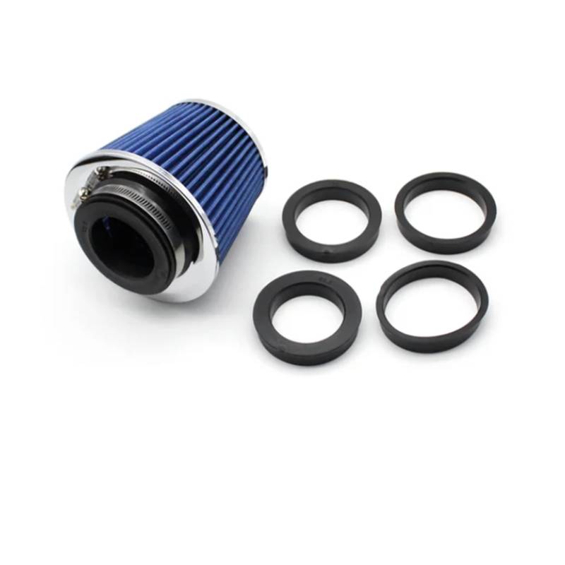 Viviance Auto-Durchflussluftfilter Kaltluftansaug-Universalfilter mit 90 80 76 70 63MM Adaptern - Blau von Viviance
