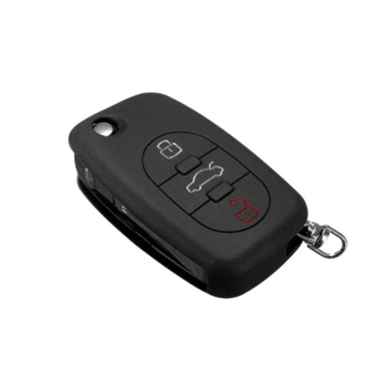 Viviance Silikon 3 Button Flip Remote Key Fob Case Cover Für Au-di A2 A3 A4 A4 A6 A8 (Schwarz) von Viviance