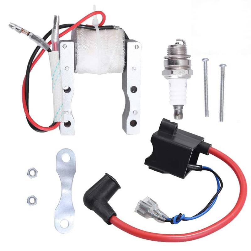 Hochleistungs-CDI-Zündspule + Magnetspule + Zündkerze für 49cc-80cc 2-Takt-Motor Motorfahrrad von Vkinman