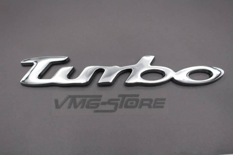 3D Turbo Emblem ABS Kunststoff mit Schaumstoff-Kleberückseite Badge von VmG-Store (Chrom) von VmG-Store