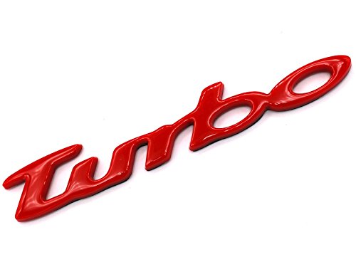 3D Turbo Emblem Rot ABS Kunststoff mit Schaumstoff-Kleberückseite Badge von VmG-Store von VmG-Store