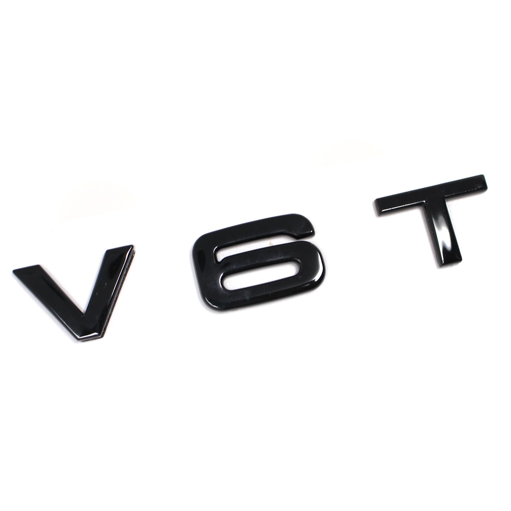 V6T Emblem Schriftzug Kunststoff mit Schaumstoff-Kleberückseite Badge (V6T Schwarz Glanz) von VmG-Store