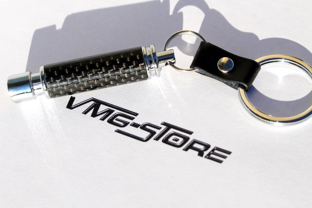 VmG-Store Carbon Schwarz Auspuff Schlüsselanhänger Felge Turbo Keychain Tuning Auto von VmG-Store