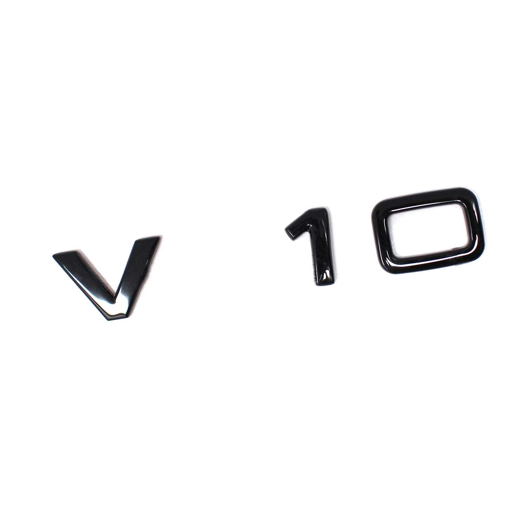 VmG-Store V10 Schriftzug Schwarz Glanz Exclusive Black Edition Emblem Schriftzug Kunststoff mit Schaumstoff-Kleberückseite von VmG-Store