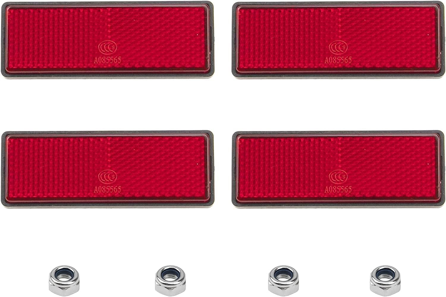 Voarge 4 Pcs Motorrad-Reflektoren, rote rechteckige Reflektoren Schraubbefestigung, Reflektoren für Anhänger LKW Motorrad Traktor RV Fahrrad von Voarge