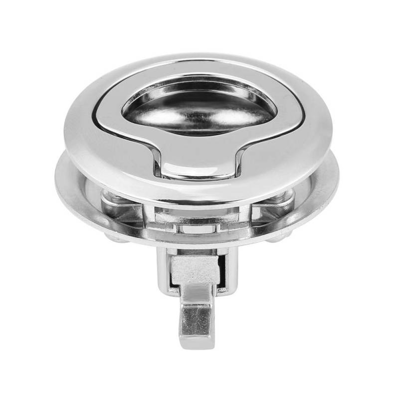 VOBOR Pull Lock Edelstahl, Flachtürverschluss Cabinet Pull Lift Hatch Runde Deck Hatch Flush Pull Latch Drehen Lock Hatch Fallenschloss für Yacht Trailer Camper Deck Hatch Türschrank von VOBOR