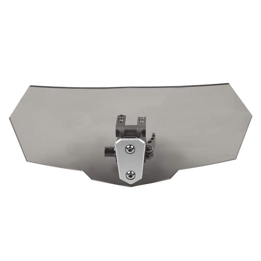 VOBOR Windabweiser Motorrad, Verstellbare Clip-on Windschutzscheibe,Windschild Windschutzscheibenverlängerung Erweiterung Spoiler Aufsatz für Rennrad Motorrad von VOBOR