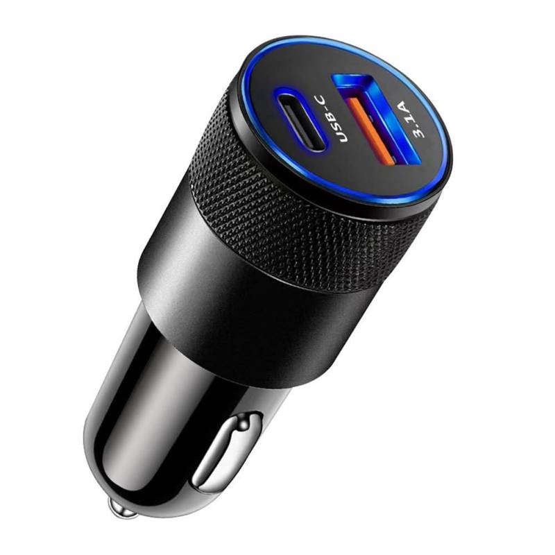 Vocdikficy 3,1 A 15 W USB + PD Kleines Autoladegerät Aus Stahlkanone Autoladegerät Aus Metalllegierung TYP-C Autoladegerät von Vocdikficy