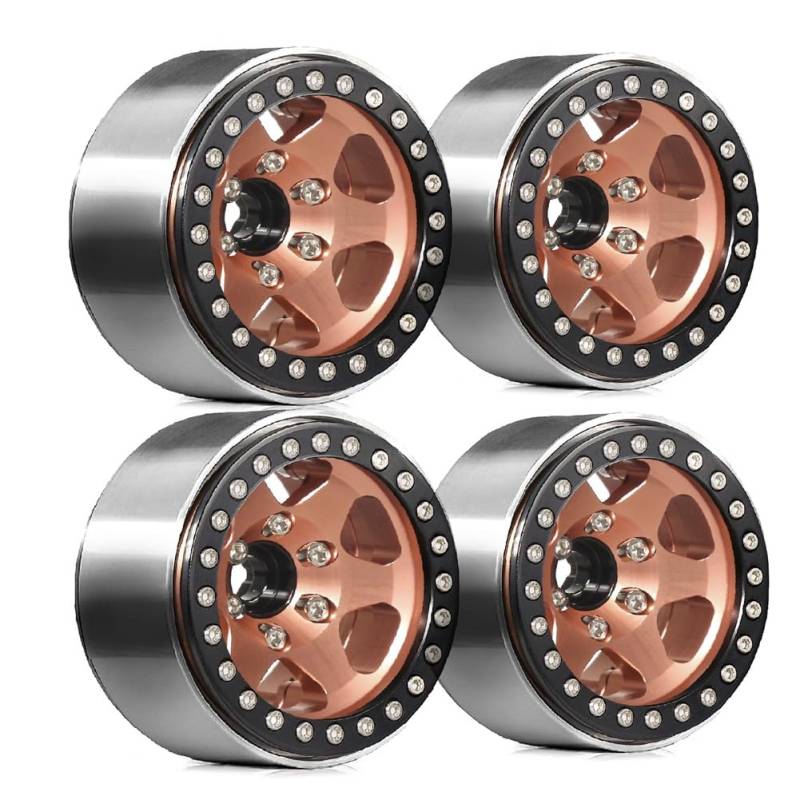 Vocdikficy 4 Stück 1,9-Beadlock-Felgen Aus Metall für 1/10 RC Crawler Car Axial SCX10 Pro Capra TRX4/ D90 Redcat A von Vocdikficy