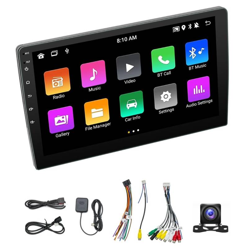 Vocdikficy Android 13 Autoradio Kabelloses Carplay Android Auto, 2Din 9 Touchscreen Autoradio GPS WiFi Bluetooth Rückfahrkamera von Vocdikficy