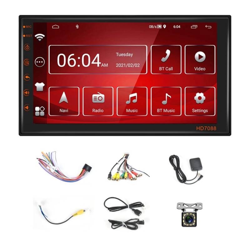 Vocdikficy Doppel-Din Android 13 Autoradio 7 Touchscreen Autoradio mit GPS-Navigation Bluetooth Mirror Link Rückfahrkamera von Vocdikficy