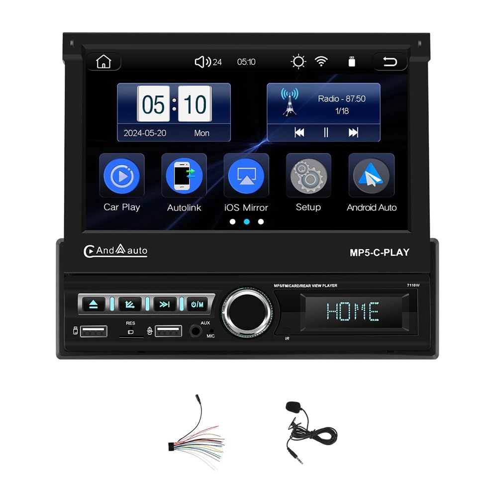 Vocdikficy Einzel-Din-Autoradio mit Carplay Android Auto 7 Ausklappbares Touchscreen-Autoradio mit Bluetooth FM Spiegellink Vocdikficy Einzel-Din-Autoradio mit Carplay Android Auto 7 Ausklappbares Touchscreen-Autoradio mit Bluetooth FM Spiegellink von Vocdikficy