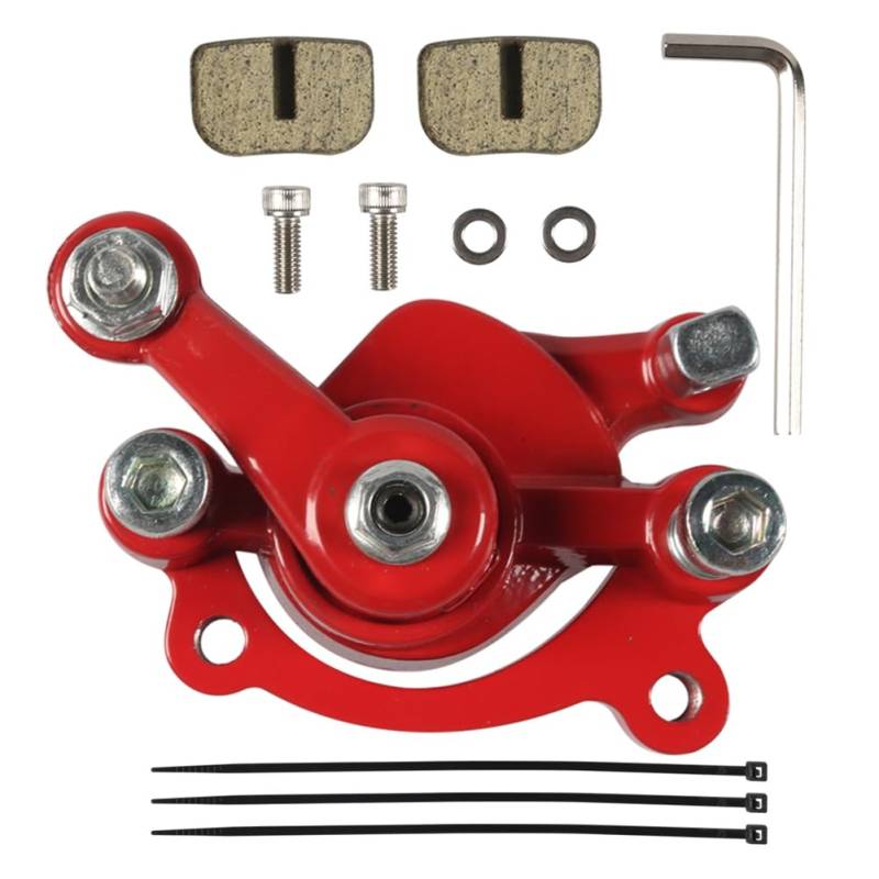 Vocdikficy Hinterer Scheibenbremssattel mit Bremsbelägen für Minibike 43 47 49 Cc Mini-ATV Goped Scooter Dirt Pocket Bike, Rot von Vocdikficy