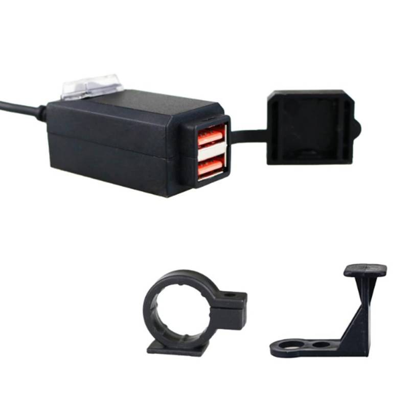 Vocdikficy Motorradlenker QC 3.0 Dual USB 9V-12V Ladegerät Motorrad Wasserdichtes Ladegerät Adapterbuchse mit Schalter von Vocdikficy