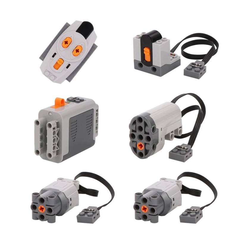 Vocdikficy Power Function Set L Motor Servomotor Batteriebox IR Speed Fernbedienung Empfänger Bausteine Style A von Vocdikficy