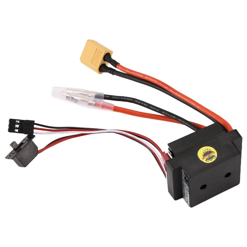 Vocdikficy RC Hobby 60A ESC Bürstenmotor-Drehzahlregler mit 2A BEC Hochspannung 6-12V Bürsten-ESC für RC-Schiff & RC-Car-ESC,A von Vocdikficy