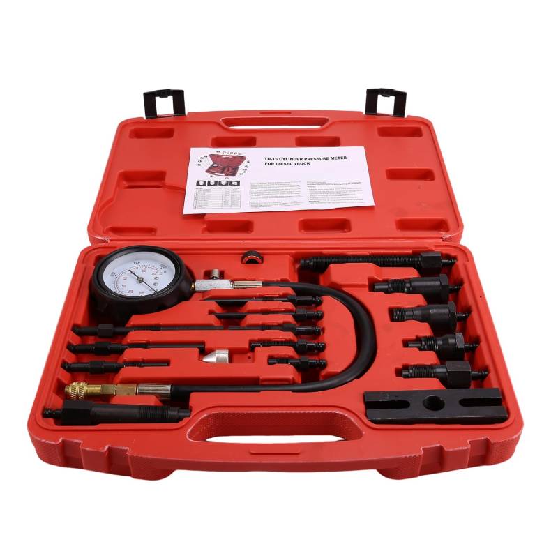 Vocdikficy TU-15B Druckmessgerät Motor Kompressionstester Set Kit Zylinderprüfgerät von Vocdikficy