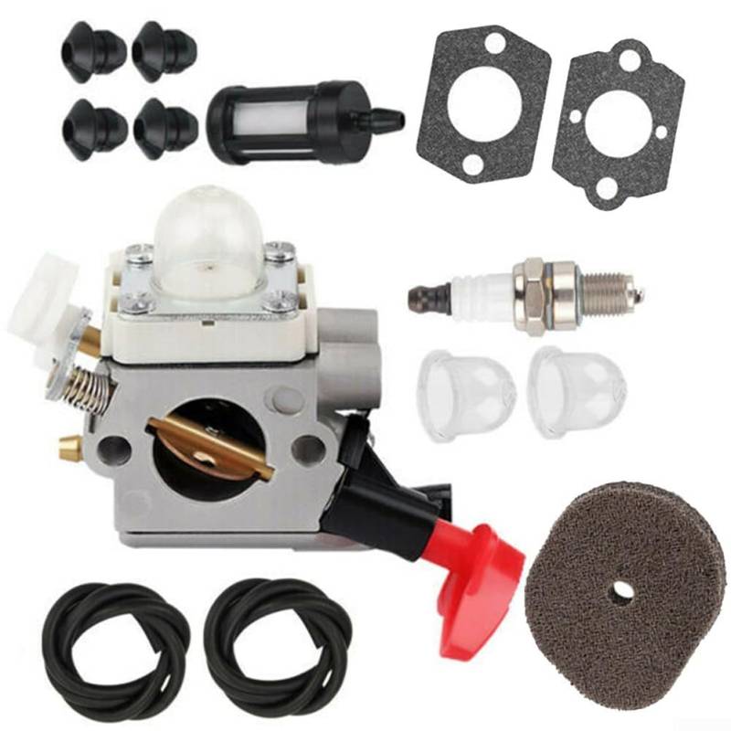 Volakebeing Rasenmäher Vergaser Kit FS56RC FS70C FS70R FS70RC FC56 FC70 HT56 KM56 KN56 HL56K Ersatzteile Set, inklusive Luftfilter, Kraftstofffilterdichtung, Starterbirne von Volakebeing