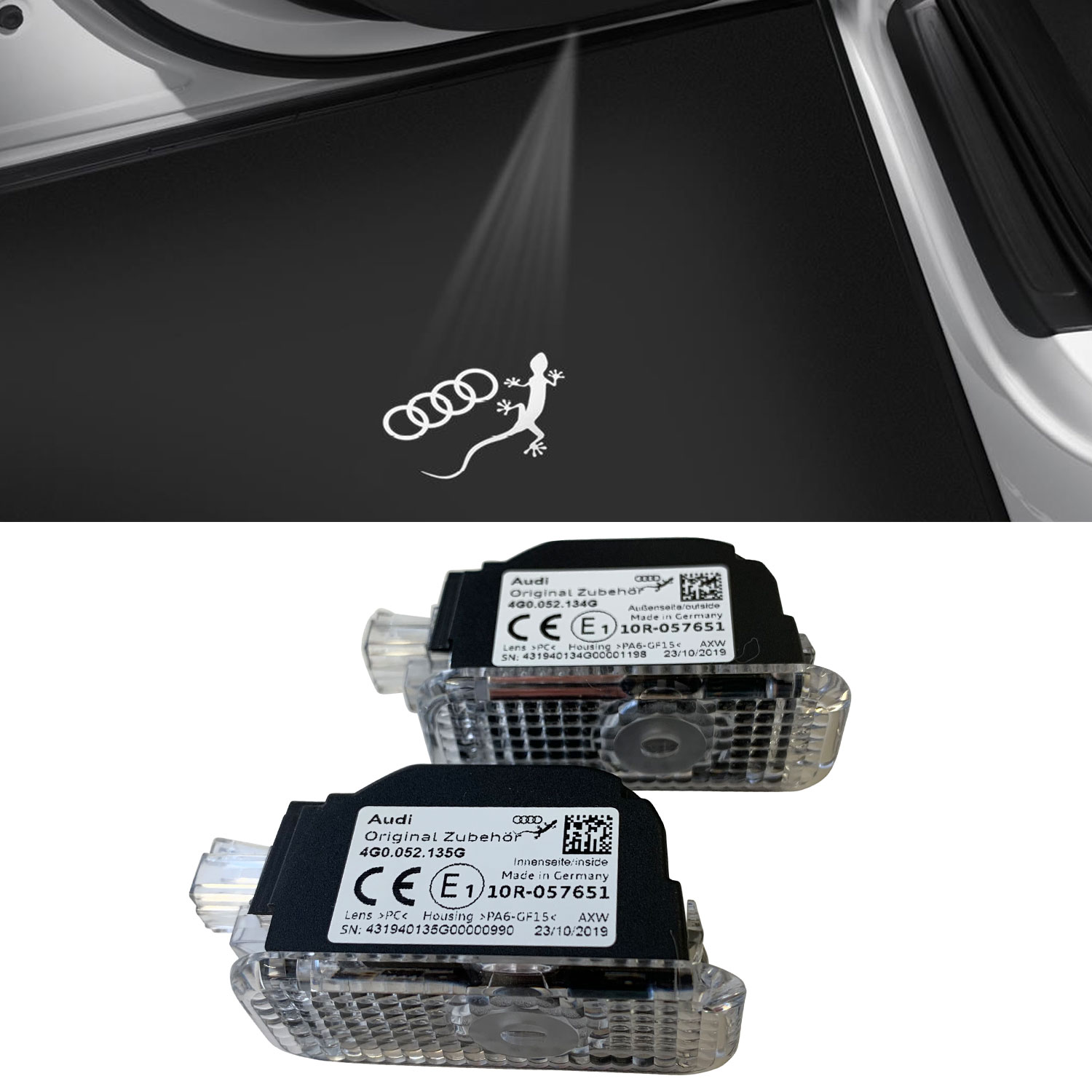 Original Audi Echse + Ringe LED Einstiegsbeleuchtung Tür Logo FÜR VIELE AUDI´s Original Audi Echse + Ringe LED Einstiegsbeleuchtung Tür Logo FÜR VIELE AUDI´s von Volkswagen AG