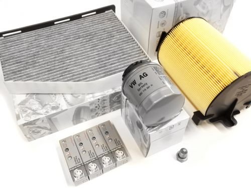 Inspektionspaket mit Zündkerzen Original VW AUDI 1.4 TSI - Motorcode CAVD von Volkswagen